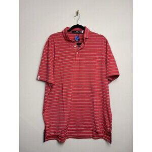 Ralph Lauren RLX Polo Golf Shirt Size Large Short Sleeve Printed Red Stretch